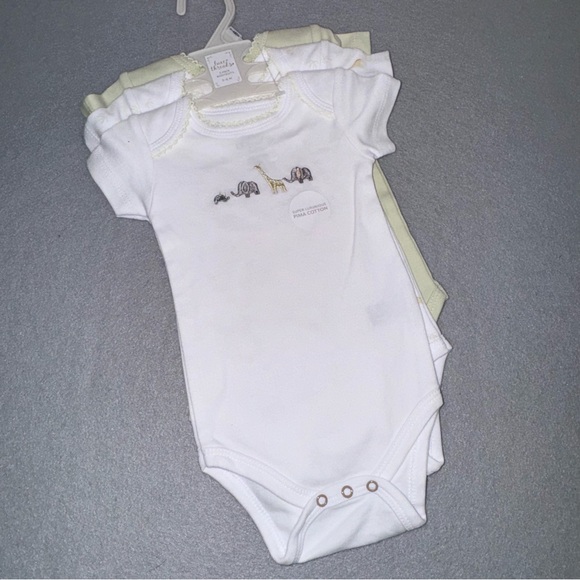NWT Luxe Threads 3 Pk Pima Cotton Onesie Set - Picture 3 of 9
